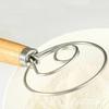 13inch Danish Dough Whisk Stainless Steel Dutch Style Bread Dough Hand Mixer Wooden Handle Kitchen Baking Tools Artisian Blender