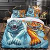 Colorful Fantasy Tiger 3D Digital Printing Bedding Set, Microfiber Quilt Cover With Zipper For Adults Teenagers Children Single