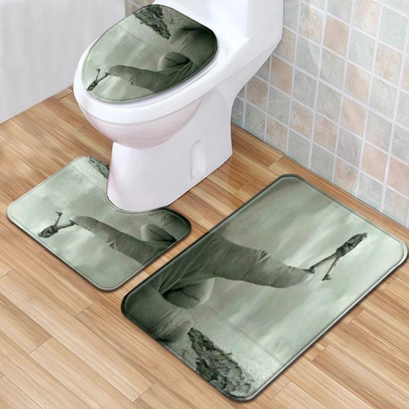 Philosophical Meaning Bathroom Floor Mat Three-Piece Bathroom Carpet Toilet Mat Set Door Mat Bathroom Non-Slip Mat