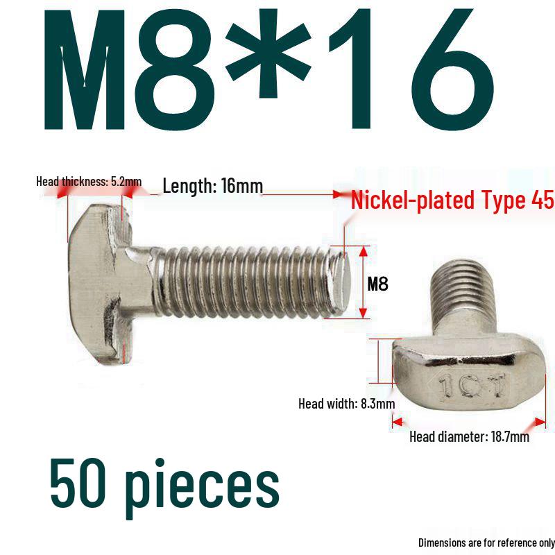 304 Stainless Steel T-Slot T-Head Bolt for Aluminum Profiles (20/30/40/45)