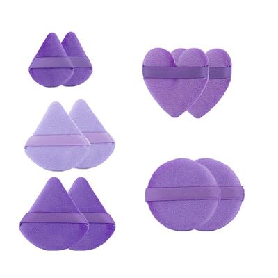 10 Stück Puderquasten-Set, dreieckige Puderquaste, runde Puderquaste, herzförmige Puderquaste, Make-up-Werkzeug, Make-up-Schwamm