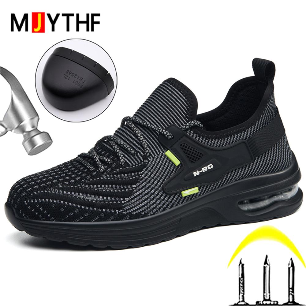 Fashion  work safety shoes Men Work Sneakers Steel toe shoes Puncture-Proof Indestructible shoes lightweight Security Boots