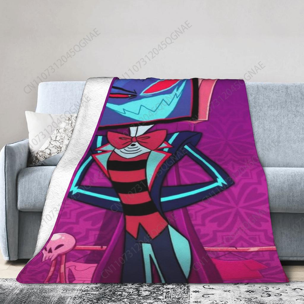 Custom Hazbines Eles Alastor Vox 2 Stuff Blanket Soft Velvet Throw Blanket Comfortable Bedding Throws