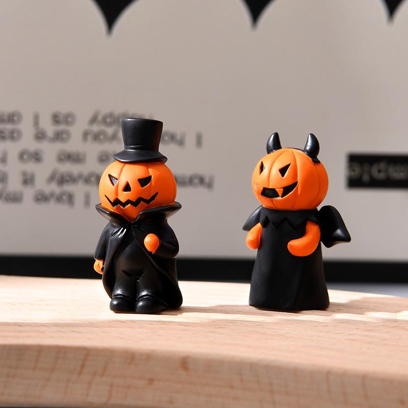 Cross-border Halloween Pumpkin Festival Decor: Ghost & Witch Resin Figurines