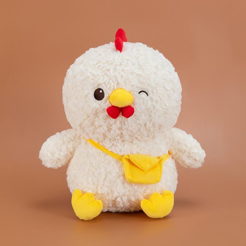 Plush Stuffed Chicken Toy Soft Doll with Small Bag Cute Animal Shape for Kids Toddlers and Collectors Gift
