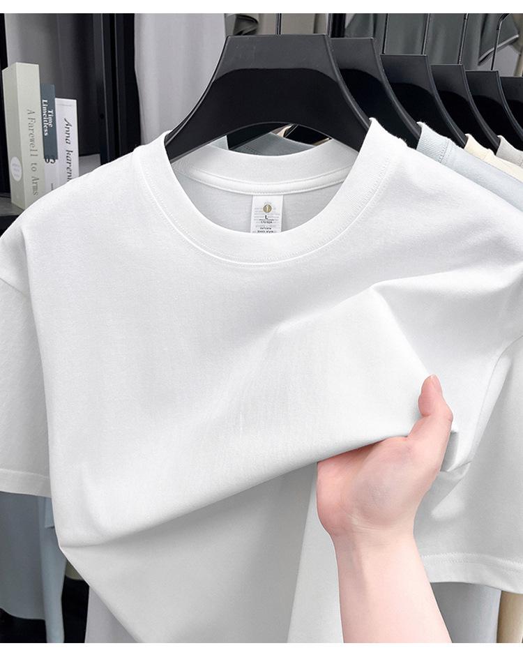 Men's 100% Cotton Casual Short-Sleeve Round Neck T-shirt - Solid Color, Summer Style