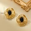 Hollow Round Earrings Women'S Gold Retro Stud Earrings Light Luxury Niche High-End Earrings Temperament Exaggerated Earrings