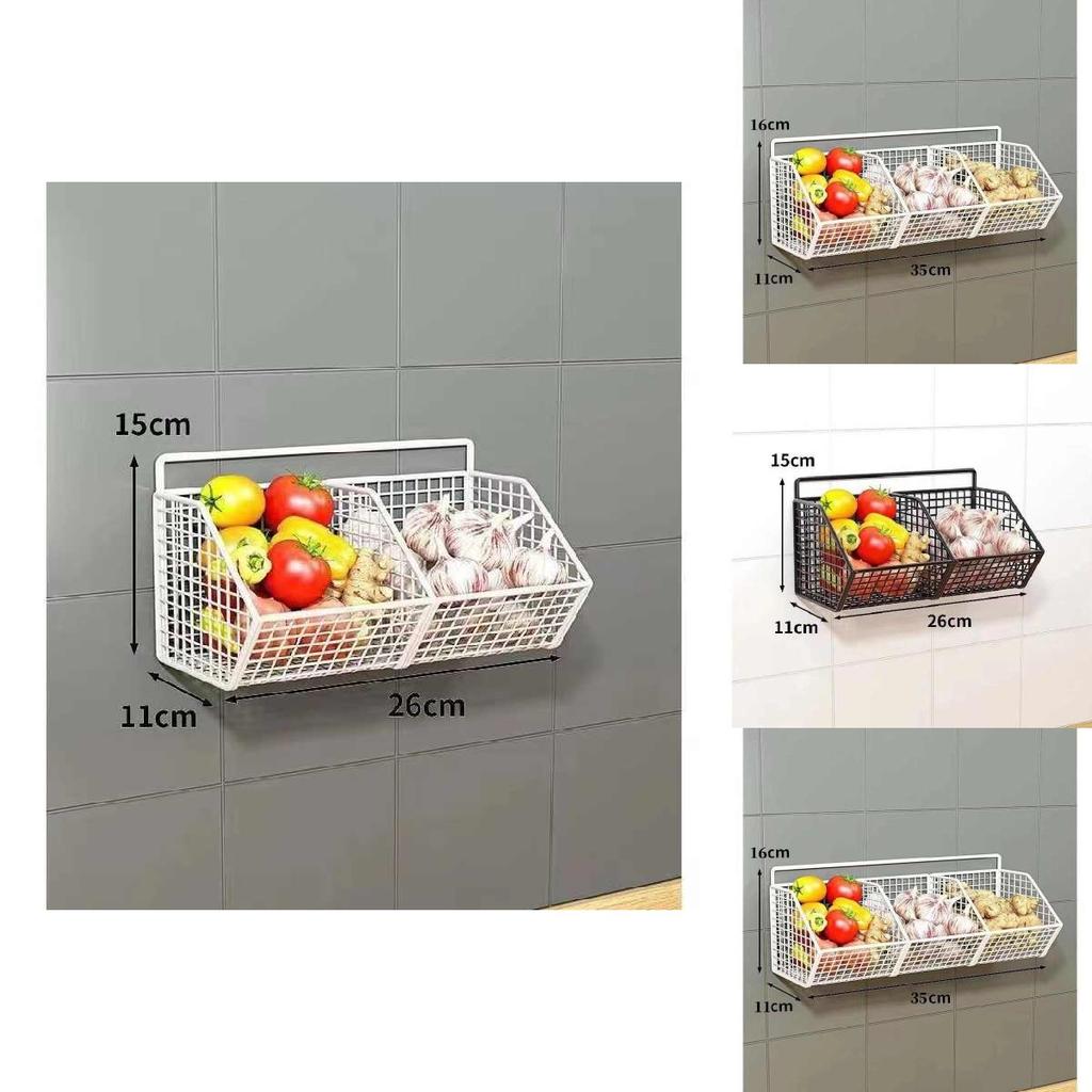 Modern Simple Metal Wall Mount Herb Storage Basket For Kitchen Organization