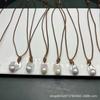 Baroque Pearl Black Leather Cord Adjustable Necklace