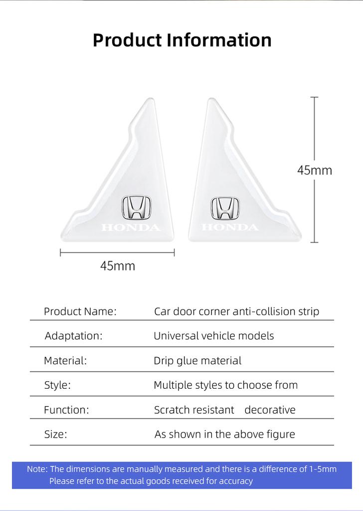 4Pcs Car Door Silicone Buffer Sticker Anti Collision Scratch For Honda Civic Fit Jazz Accord Pilot CRV Odyssey Passport City HRV EC5