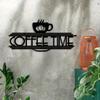 Laser Cut Iron Metal Wall Art Sign Coffee Cup Bean Design Minimalist Black Home Decor Office Cafe Kitchen Hanging Gift