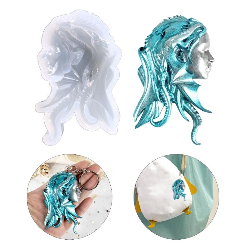 Multipurpose Flexible Silicone Mould for Dragon Girl Candle Holder Portable for Craft Supplies and Festive Decorations