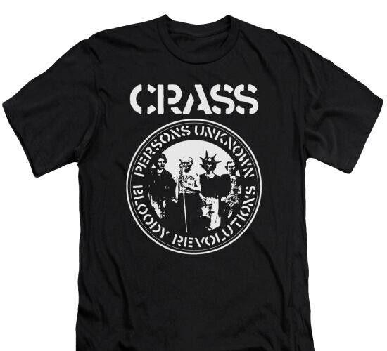 Crass Persons Unknown / Bloody Revolutions T-Shirt, Rock Punk Gothic Unisex Tee