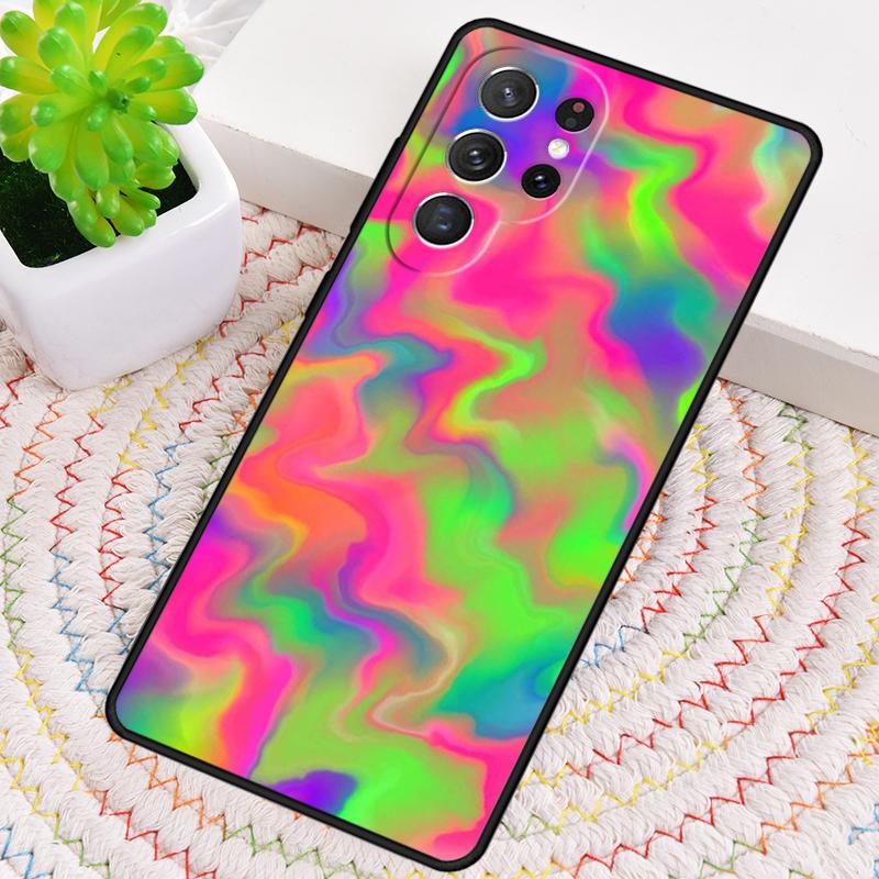 Neon Marble Art Silicone Phone Case For Samsung Galaxy note 10 pro S26 S25 S24 S23 S22 S21 Plus S25Ultra Capa Cover