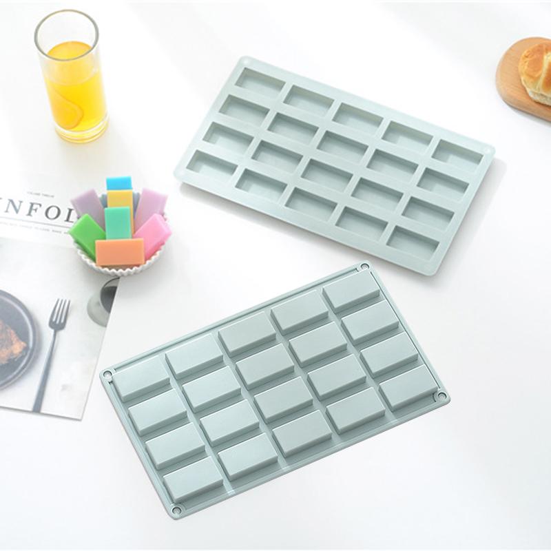 DL 20 Grids Rectangular Silicone Cake Mold Jelly Pudding Chocolate Block Mould