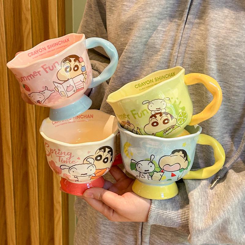 Crayon Xiaoxin Joint Water Cup Girls High Value Mug Couple Ceramic Water Cup Birthday Gift Souvenir