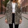Women's Winter Thickened Double-sided Velvet Stand Collar Loose Leopard Print Plush Zipper Jacket