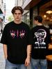 Retro Japanese Manga Style Springsummer New Mens Casual Fashion Hiphop Y2K Unisex Tshirt