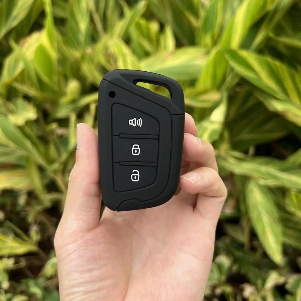 3 Buttons Silicone Car Fob Key Cover Case for JAC JIAYUE A5 X4 X7 IC5 IEV T50 S2 S3 S4 S5 S7 T8 Refine M6 Smart Remote Keychain