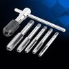 6pcs Set Screw Tap & T Shaped Wrench Threading Tapping Hand Tool Kit