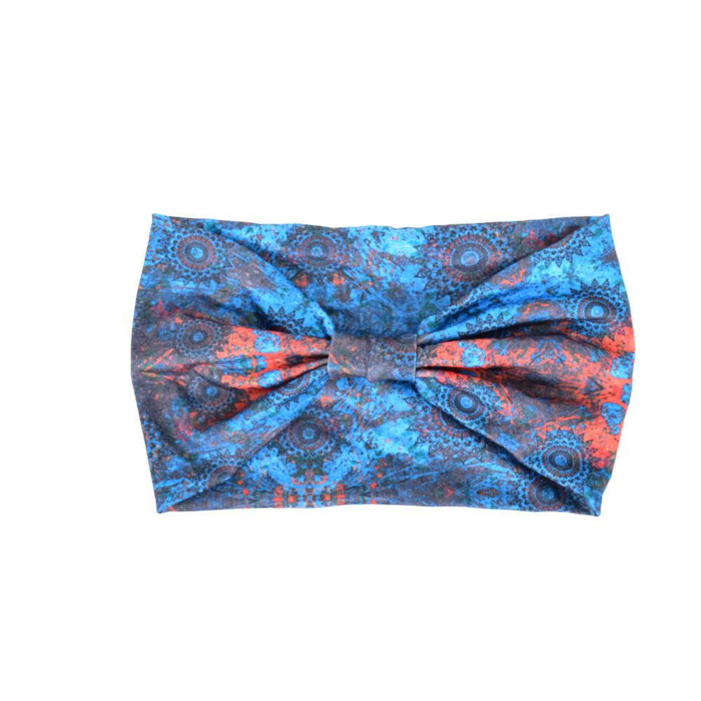 

Женская широкая повязка на голову в богемном стиле, ретро-повязка, эластичный мягкий тюрбан с узлом, подходит для йоги, аксессуары для волос One size