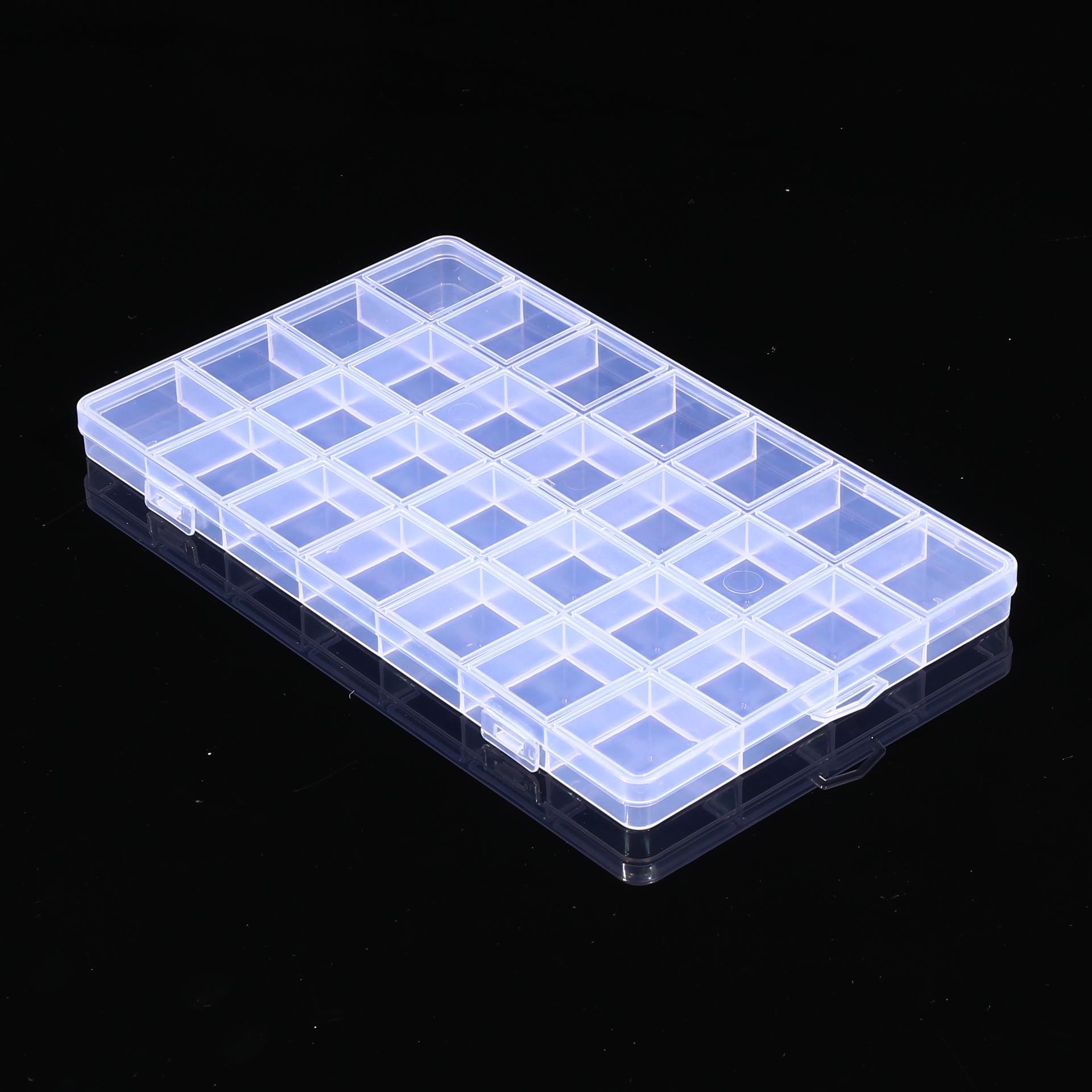 

28-Slot Transparent PP Plastic Storage Box for Jewelry & Small Items
