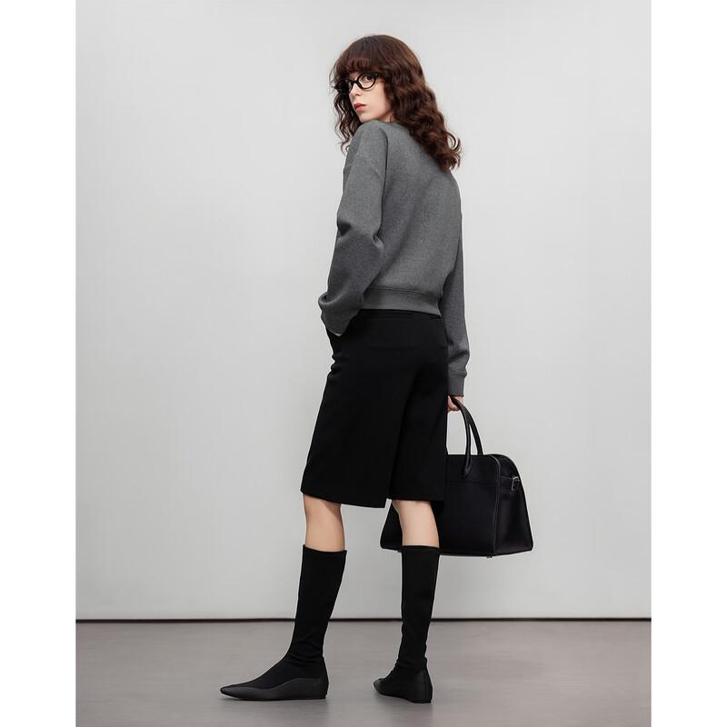 Demana Women's Air Layer Belted Drop Shoulder Sweatshirt