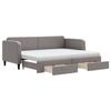 VidaXL Daybed with Trundle and Drawers Taupe 80x200 Cm Fabric 3196868