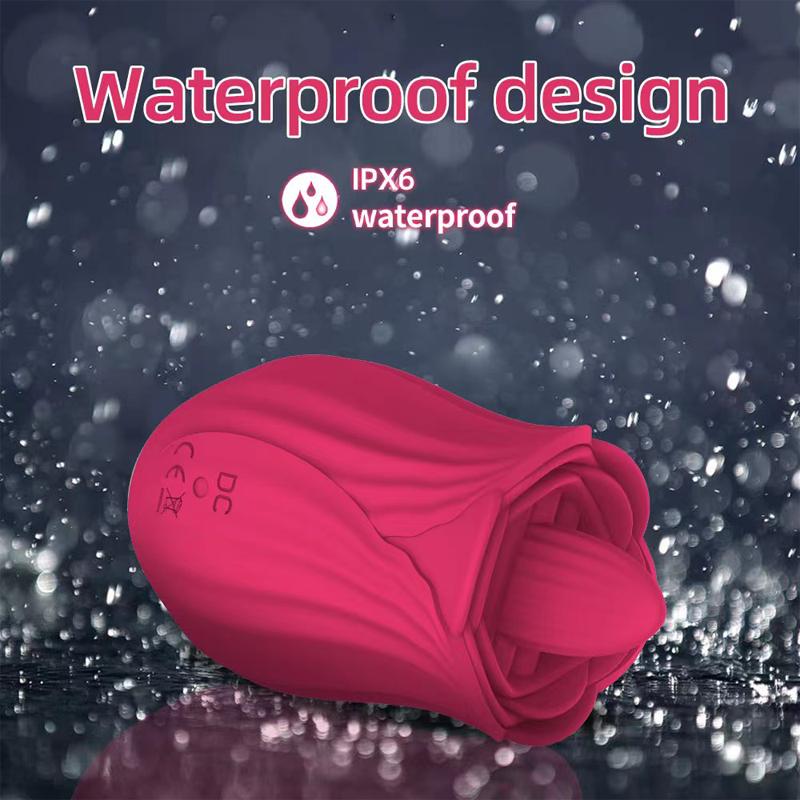 Rosenform Zungenleckvibrator Klitoris Brustwarzen Stimulator Blowjob G-Punkt Massage Masturbator Sexspielzeug für Erwachsene für Frauen