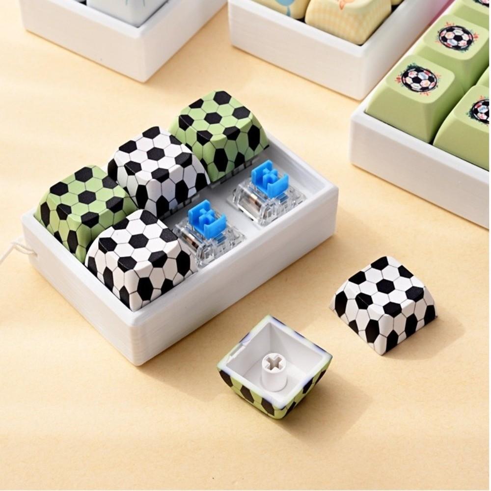 Clicky Button Fidget Clicker Toy Football Pattern Finger Keyboard Pendant for Adults