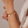 Fashion niche design personalized double-layer bracelet temperament versatile heart simulation pearl stainless steel bracelet