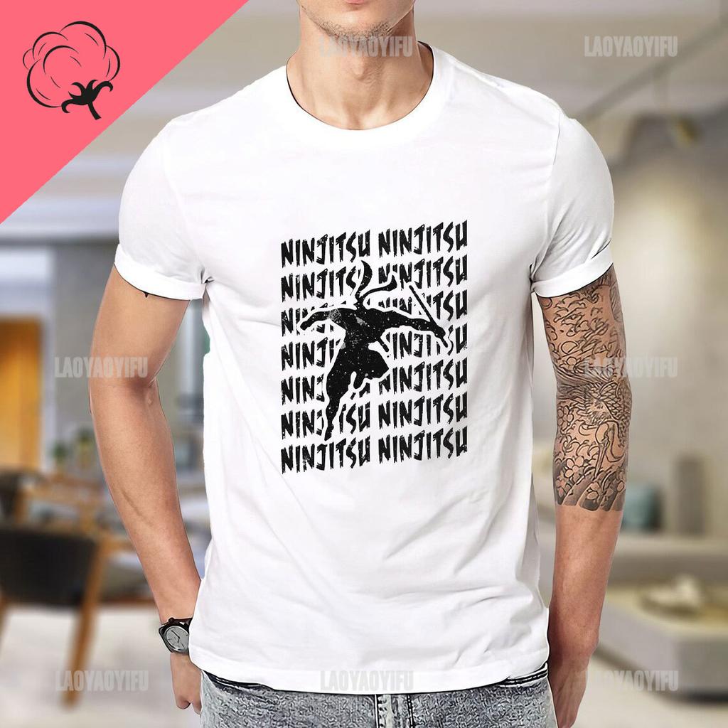 Ninja Japanese Kanji Script Calligraphy Shinobi Ninjutsu TShirt Cotton Woman T Shirt Black T Shirt Man Mens Tall T Shirts