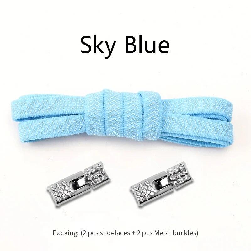 Elastic Laces Sneakers Diamond Cross Locks Shoelaces Without Ties Kids Adult 8MM Width No Tie Shoe Laces Rubber Bands Shoelace