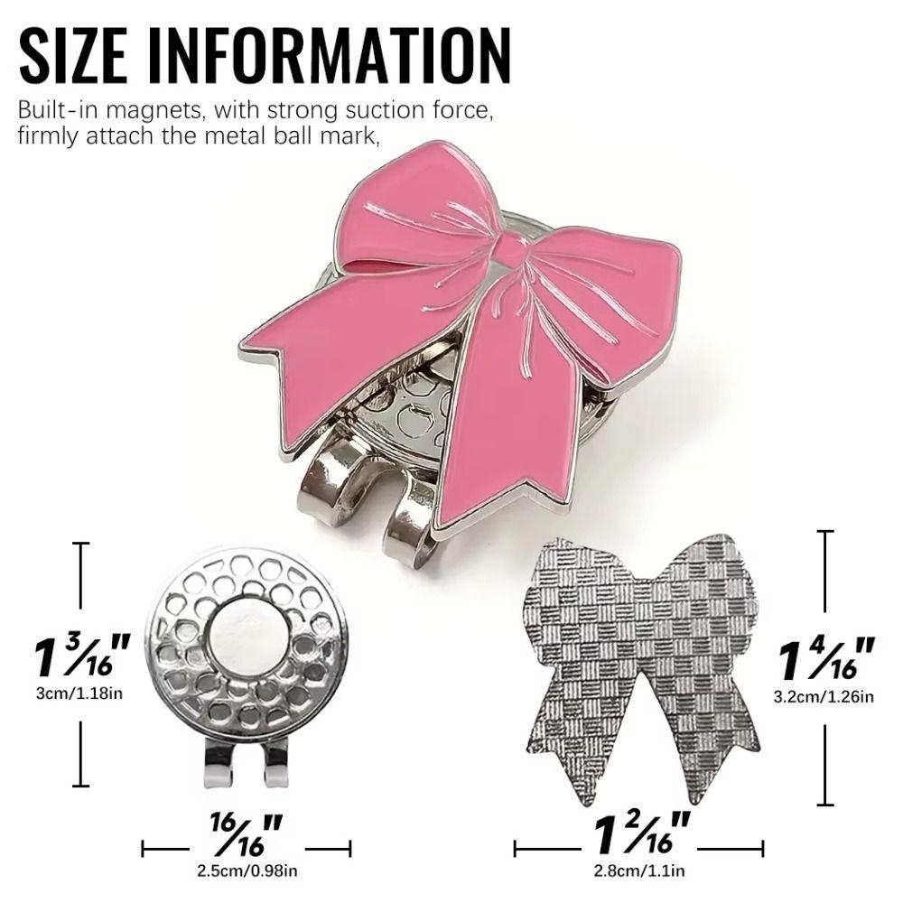 Pink Ribbon Golf Cap Clip Magnetic Golf Hat Marker Outdoor Sports Golf Ball Mark  Women Girls