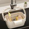 New Retractable Kitchen Drain Basket Rotating Design Durable Fruit Washer Bowl Quick Draining Fruit Vegetable Washer Kitchen Use
