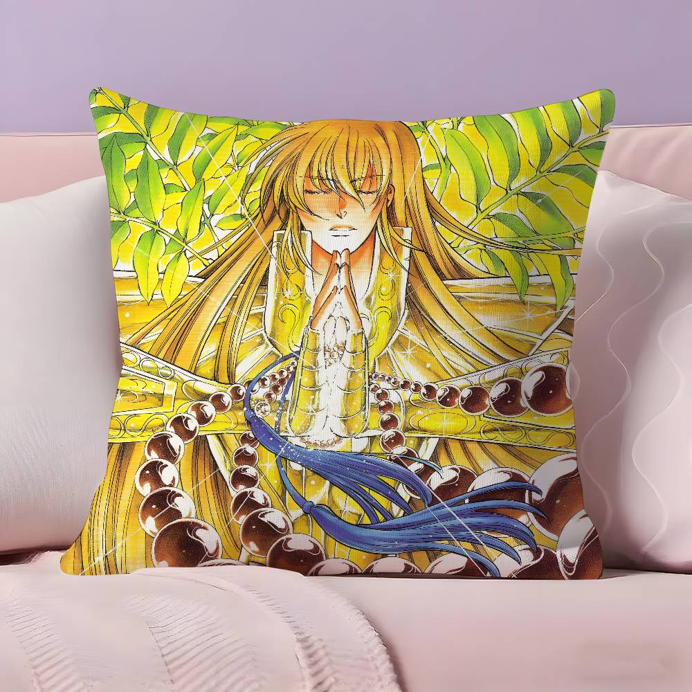 Anime S-Saint S-Seiya Pillow Case Anti-dustmite Pillowcase Invisible zipper silky short plush Sofa cushion cover