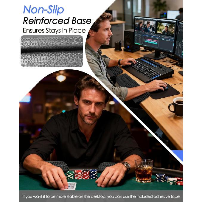 L-Shaped Desk Edge Cushion, 2-Piece Memory Foam Elbow Pad with Non-Slip Base, Arm Rest for Desk, Ergonomic Deskedge Forearm Support & Wrist Rest