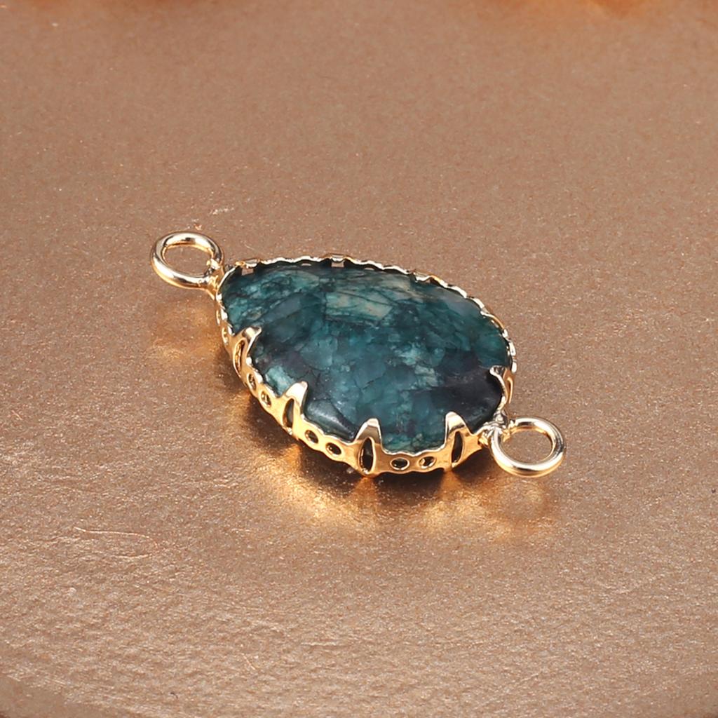 2Pcs Natural Stone Connector Drop-Shaped Faceted Connector Charms For Jewelry Making DIY Necklace Bracelet Accessory