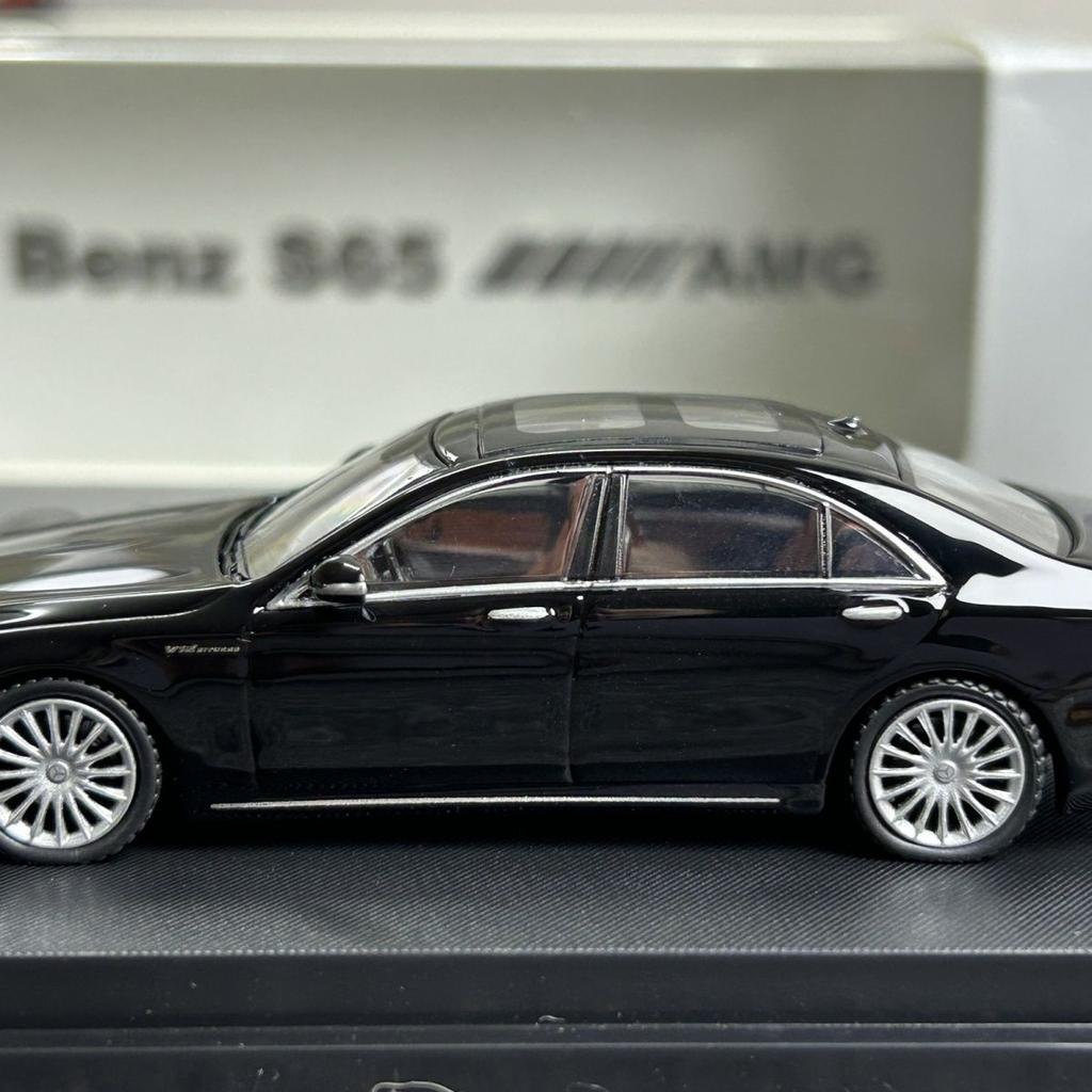 Glory Model 1:64 Mercedes-benz S65 Amg W222 Black Diecast Alloy Car Model Ornament