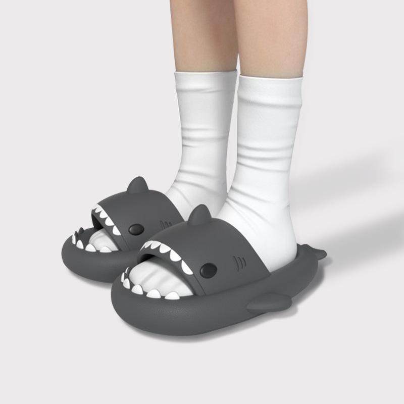 Fashion Litfun Thick-soled Shark Slippers For Women Men Premium Casual Sandals Classic Outdoor Couples Funny Slides EVA Home Cute Shoes