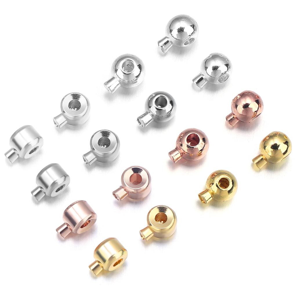 10pcs/lot Metal Crimp End Beads Stopper Beads Positioning Clasp Beads For Jewelry Making DIY Necklace Bracelet Accessories