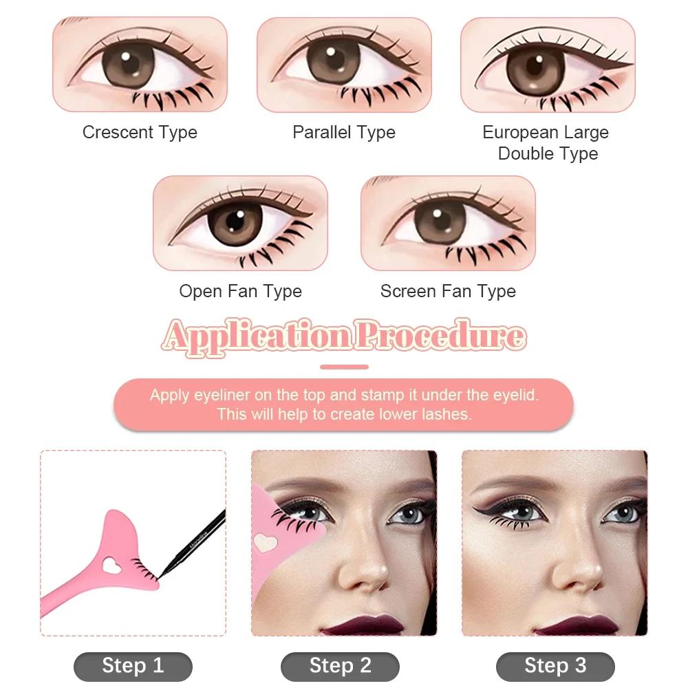 1pc Multi-functional Silicone Eyeliner Makeup Stencils Eyeliner Aid Tool Drawing Lipstick Wearing Aid Face Cream Applicator