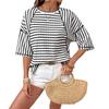 Summer New Round-neck Pullover Women's Simple and Versatile Striped Sleeveless T-shirt