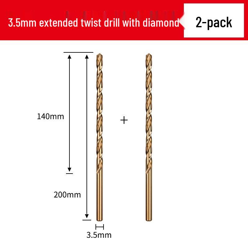 Cobalt Extra-Long High-Strength Alloy Twist Drill Bit for Stainless Steel and Woodworking