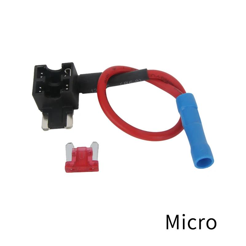 12V MINI SMALL MEDIUM Size Car Fuse Holder Add-a-circuit TAP Adapter with 10A Micro Mini Standard ATM Blade Fuse Fuses4