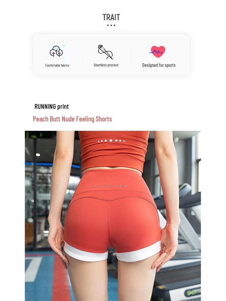 Vibrant Colorblock High-Waist Hip Lift Peach Yoga Suit for Women