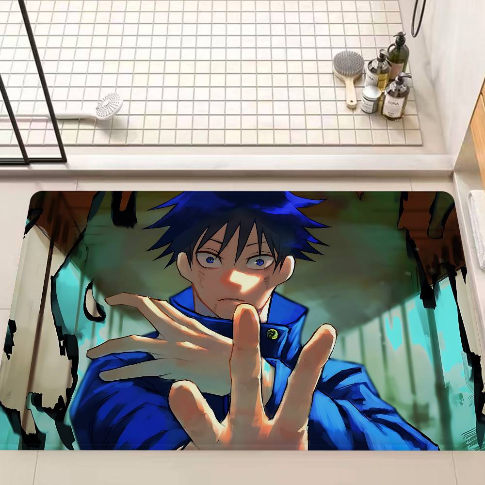Anime Fushiguro Megumi Jujutsu Kaisen Door Mat Washable Non-Slip Living Room Sofa Chairs Area Mat Kitchen Doormat Area Rug