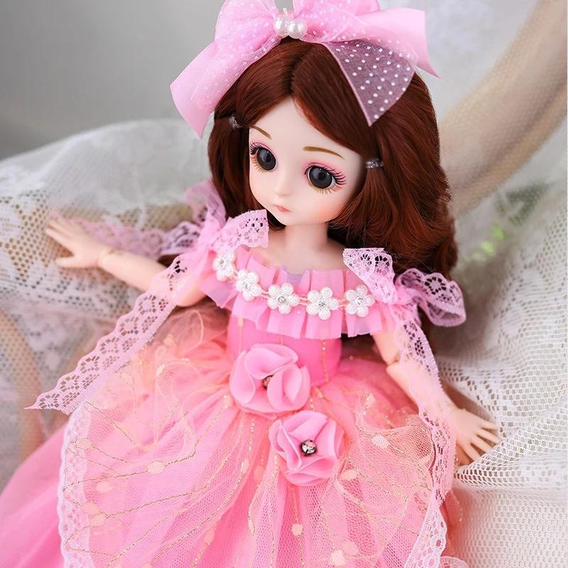 30cm 1/6 BJD Princess Doll Dress Up with Clothes Shoes 20 Joints Movable Cute Sweet Face Child Girl Birthday Gift Kids Doll Toy