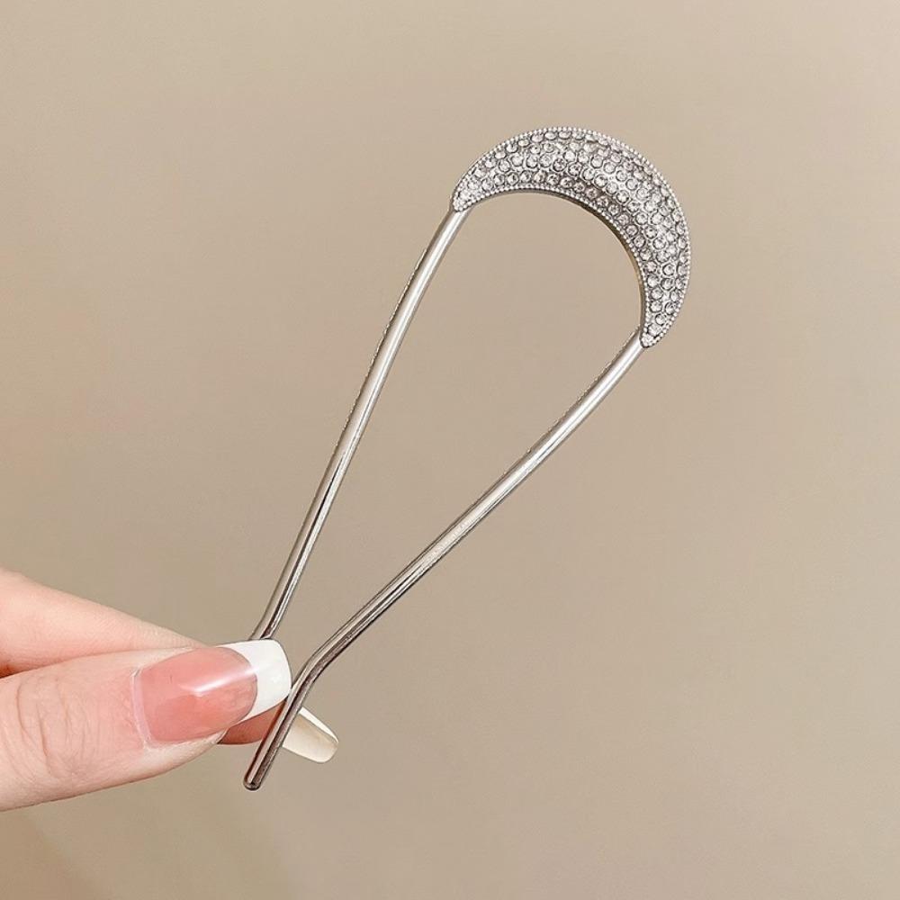 

Кристальные шпильки для волос в форме буквы U, заколки для волос для женщин, элегантные металлические вилки со стразами, винтажная укладка, шпилька для волос, инструменты для укладки волос, подарок