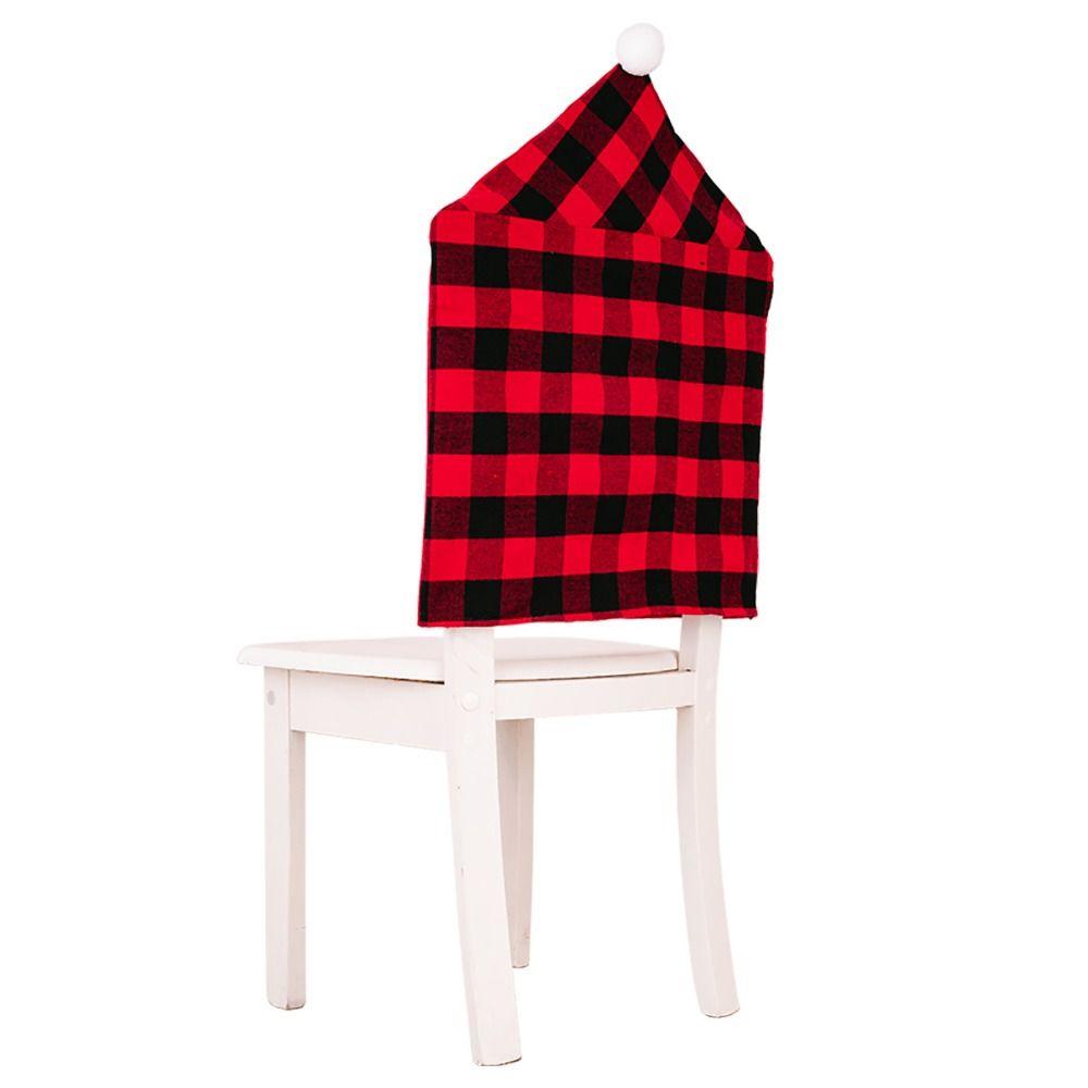 

Soft Christmas Chair Cover Lattice Christmas Table Decor Dress-up Props красный